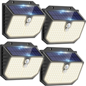 Lampes solaires Nipify <span class=keywords><strong>avec</strong></span> détecteur <span class=keywords><strong>de</strong></span> mouvement, étanches IP65, en métal, à fixer au mur, 3 modes, LED super lumineuses pour jardin, <span class=keywords><strong>garage</strong></span>, escaliers [4] - Product Image 1