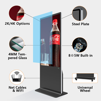 Kiosque d'affichage numérique LCD portable de 32 pouces avec écran tactile, système de gestion CMS, contrôle à distance, Android, pour centre commercial