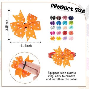 Corbata de lazo para collar de perro con lunares, accesorios de adorno para mascotas, lazo de primavera para el aseo de gatos y perros. - Product Image 3