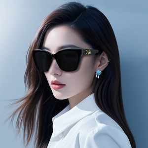 Gafas de sol Dir Cat Eye para mujer, montura negra, lentes de PC, protección Uv400, tipo 3, gafas de sol con montura grande, estilo moderno - Product Image 2