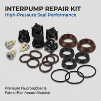 Kit de joints d'étanchéité haute pression TRS-High Quality WS-SEALS 20*35*7.5 Interpump en caoutchouc FKM, tissu PTFE et joint en V, référence 69 pour INTER WS201
