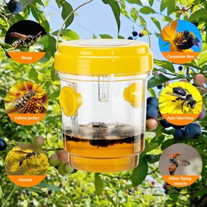 Trampa para abejas solar colgante para exteriores con luz LED, equipo de cría de animales de granja para atrapar avispones, abejas y avispas - Product Image 5