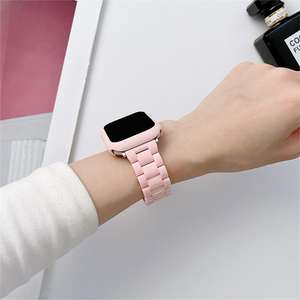Bracelet Design en céramique pour Iwatch série 7 Se 6 44mm, bracelet en plastique à trois perles de couleur unie + boîtier pour <span class=keywords><strong>Apple</strong></span> <span class=keywords><strong>Watch</strong></span> 45mm, bracelet PC - Product Image 4