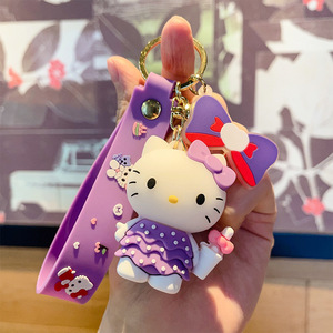 Portachiavi con Ciondolo 3D in Gomma a Forma di Gatto Cartone Animato, Moschettone Personalizzato Impermeabile Leggero, Adorabile Decorazione per Borsa e Chiavi Auto - Product Image 4