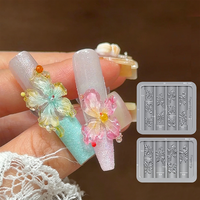 Moule en silicone 3D pour fleurs, modèle floral fait main pour nail art, accessoire d'outillage pour nail art, moule transparent pour sculpture de pétales