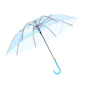 Foska Long Handle Automatic Transparent Lightweight Kids Umbrella Custom Logo Colorful Clear Umbrella for Adults and Student