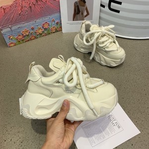 Sneakers da <span class=keywords><strong>Donna</strong></span> Leggere e Traspiranti con Lacci e Suola Spessa, Nuove <span class=keywords><strong>Scarpe</strong></span> Sportive con Rialzo per l'Estate - Product Image 4