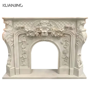 Cheminée autoportante en marbre blanc sculpté à la main pour décoration intérieure de villa, avec télécommande, pour <span class=keywords><strong>cuisine</strong></span> et extérieur - Product Image 4