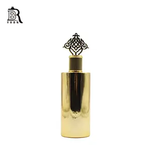 100Ml Antiqued Vintage Geschenk Home Decoratie Metalen Legering Parfum Fles Retro Arabische Stijl Lege Glazen Fles