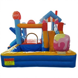 Mini bouncer commercial candyland inflatable <b>bounce</b> house with a slide and <b>ball</b> pits - Product Image 1
