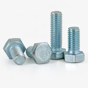 Fasteners 10.9 Grade 8.8 Din933 Electric Galvanized Hex Bolt Galvanized Manufacturers Stainless Steel Building DIN Full Threaded
