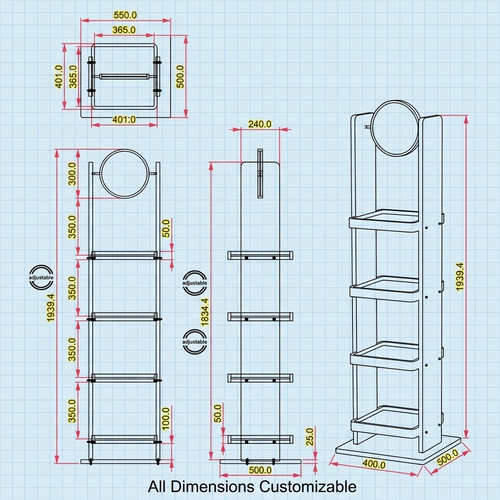 Custom Wine Display Racks 4-Tier Wood Liquor Merchandiser Knock Down Round Header Display Stand for Liquor Store & Supermarket — view 4