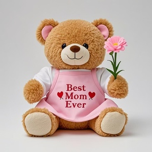 Oso <span class=keywords><strong>de</strong></span> Peluche Personalizado para el Día <span class=keywords><strong>de</strong></span> la Madre con <span class=keywords><strong>Ramo</strong></span> <span class=keywords><strong>de</strong></span> Flores, Regalo <span class=keywords><strong>de</strong></span> Peluche Personalizado para Mamá - Product Image 2