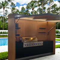 Nouveauté 2026 : Modules de cuisine extérieure personnalisables en gros, comprenant un barbecue à gaz, un meuble de cuisine et un abri