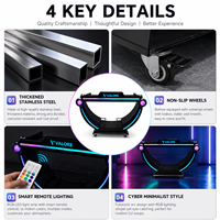 Cabine DJ mobile avec éclairage LED, mur de fond vidéo modulaire portable et pleine couleur pour scène de club, fête et événement