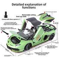 Modèle de voiture de sport en alliage Aventador SVJ63 sous licence officielle 1:18 H1101 avec son et lumière, cadeau d'anniversaire, vente en gros HX