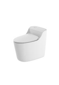 โถชักโครกสีเดียวสำหรับห้องน้ำตู้ทำจากเซรามิกรูปทรงกลมใช้ในห้องน้ำสะอาดง่าย - Product Image 2