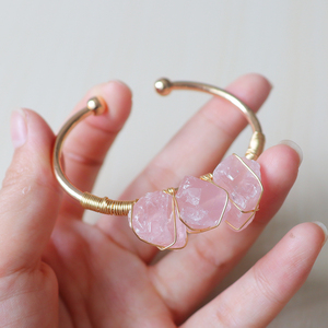 Vente en gros <span class=keywords><strong>horoscope</strong></span> bracelet en cristal naturel bracelet en cristal réglable pierre précieuse carrée cuivre plaqué or - Product Image 6