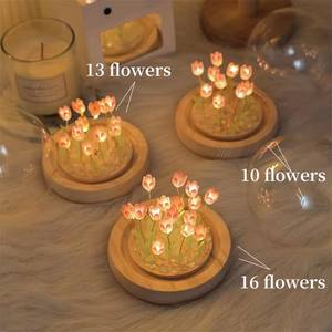 ديي اليدوية الخزامى الزجاج الجدول مصباح الليل ضوء التخصيص الكريستال الكرة زهرة الزنبق أدى ضوء الليل للهدايا - Product Image 5