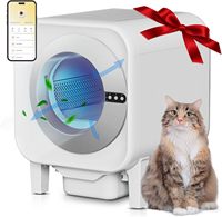 Bac à litière pour chat autonettoyant grande capacité 75L avec capteur infrarouge et gravité, anti-pincement, contrôle par application WIFI, élimination des odeurs, toilette intelligente pour chat
