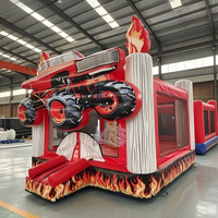 Château gonflable pour enfants en forme de camion de pompier, maison de saut gonflable d'extérieur pour événements de carnaval