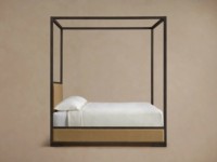Lit double moderne de luxe avec cadre massif, lit plateforme à baldaquin Darien de designer, ensemble de meubles pour chambre principale, pièce de mobilier pour hôtel et villa