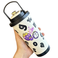 Bouteille d'eau sport portable en acier inoxydable 304, tasse thermos 500 ml avec paille pour le bureau