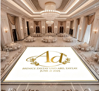 Autocollant de sol pour piste de danse de mariage 24x24 pieds, entièrement imprimé, auto-adhésif, résistant à l'eau et aux UV, brillant, amovible, personnalisé