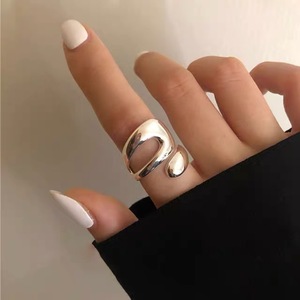 Minimalist S925 Sterling Silver Women's <b>Ring</b> Geometric <b>Open</b> Chain Design Gift Jewelry - Product Image 1