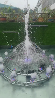 Fontaine de jardin extérieure compacte étanche IP68 avec musique et danse, lumière subaquatique RVB 3000K 24V, buse à bulles effet géyser