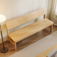 Banc moderne en bois massif de style nordique pour usage domestique ; Tabouret durable avec dossier au design simple pour chaise de salle à manger