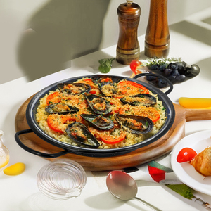 กระทะปาเอญ่าเคลือบแบบคลาสสิก เป็นมิตรกับสิ่งแวดล้อม มีหูจับสองข้าง ใช้ได้กับเตาแก๊สและเตาแม่เหล็กไฟฟ้า ไม่มีฝาปิด เหมาะสำหรับทำอาหารทะเล ทำอาหารนอกบ้าน และตั้งแคมป์ - Product Image 4