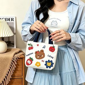 Bolsa de Lona Pequeña con Cierre de Cremallera, Diseño Reforzado, Logotipo Personalizado Disponible, Tamaño 27x22x6, Patrón de Dibujos Animados - Product Image 2