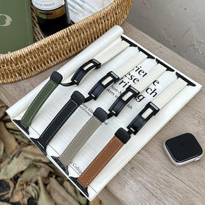 สายหนังลายลิ้นจี่แบบ Color Block พร้อมแม่เหล็ก ใช้ได้กับ Apple Watch ultra 2/s10/9/8/7 สายนาฬิกาสมาร์ทวอทช์ - Product Image 2
