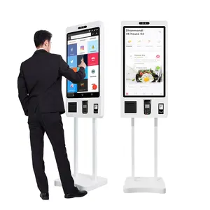 Totem Fast Food 21.5 24 32 inç dokunmatik ekran POS kendinden sipariş makinesi Self servis ödeme sipariş KFC için Kiosk/restoranlar