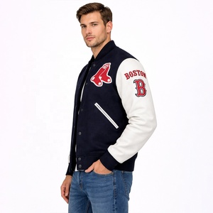 Chaqueta Varsity de Béisbol para <span class=keywords><strong>Hombre</strong></span> con Bordado de <span class=keywords><strong>Boston</strong></span> |   Logotipo Personalizable |   Chaqueta Bomber Elegante |   OEM ODM - Product Image 2