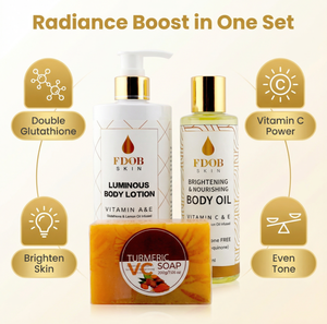 Lotion Corporelle Éclaircissante Double Glutathion Vitamine C 400ml Sans Hydroquinone, Kit de Soins de <span class=keywords><strong>la</strong></span> Peau, Savon au Curcuma pour le Visage et les Mains - Product Image 2