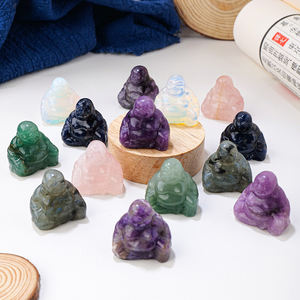 All'ingrosso della fabbrica artigianato di cristallo naturale intagliato a mano quarzo rosa sorriso statua di <span class=keywords><strong>Buddha</strong></span> per la decorazione - Product Image 3