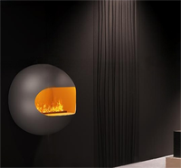 Cheminée électrique murale à flamme décorative en métal personnalisée luminosité réglable économie d'énergie pour une utilisation domestique dans les hôtels