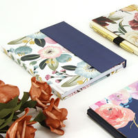 Carnet de notes A5 à spirales, 100 feuilles, couverture en tissu, motif floral, journal vintage imprimé en couleur, cadeau idéal
