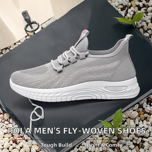 Chaussures de marche pour hommes de haute qualité, style Fly-Woven, légères, sportives et décontractées, avec lacets et semelle intérieure en caoutchouc. - Product Image 2
