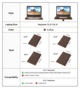 Custodia Protettiva Personalizzata in Vera Pelle da <span class=keywords><strong>13</strong></span> Pollici per Laptop, <span class=keywords><strong>Borsa</strong></span> per Business Mac Pro <span class=keywords><strong>Air</strong></span>, Adatta a Laptop da <span class=keywords><strong>13</strong></span>.3 a 15.4 Pollici - Product Image 3