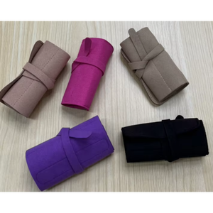 กระเป๋าจัดระเบียบเครื่องประดับแบบพับได้ กระเป๋าใส่เครื่องประดับแบบม้วน หนังกำมะหยี่ไมโครไฟเบอร์ สำหรับเดินทาง สำหรับผู้หญิง - Product Image 3
