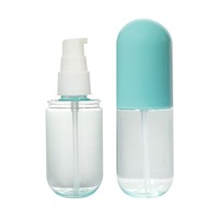 Vente en gros de flacon pompe de vaporisateur/lotion en forme de capsule vide en plastique PET personnalisé de 60ml 100ml
