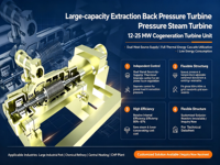 Turbine à vapeur d'extraction Bowzon, 1 à 3 MW, turbine d'extraction industrielle pour la production d'énergie et l'alimentation en vapeur de process