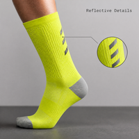 Chaussettes de cyclisme réfléchissantes avec logo personnalisé OEM, légères, respirantes, anti-ampoules, pour hommes et femmes, pour vélo de route