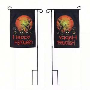 Drapeau de jardin Halloween impression par sublimation personnalisé extérieur 30X45cm mât drapeau jardin - Product Image 2