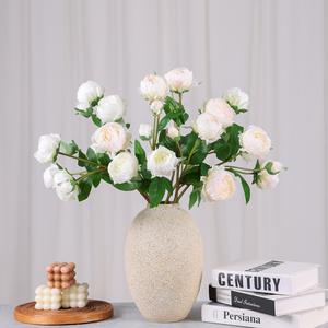 Fleur de pivoine en soie à 3 têtes pour la décoration de la maison et des bouquets de mariage, fleurs en soie de haute qualité, vente en gros - Product Image 3