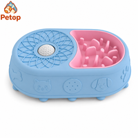 Bol d'alimentation interactif 2-en-1 en silicone Petop Factory pour chiens et chats, avec insert amovible pour léchage et alimentation lente