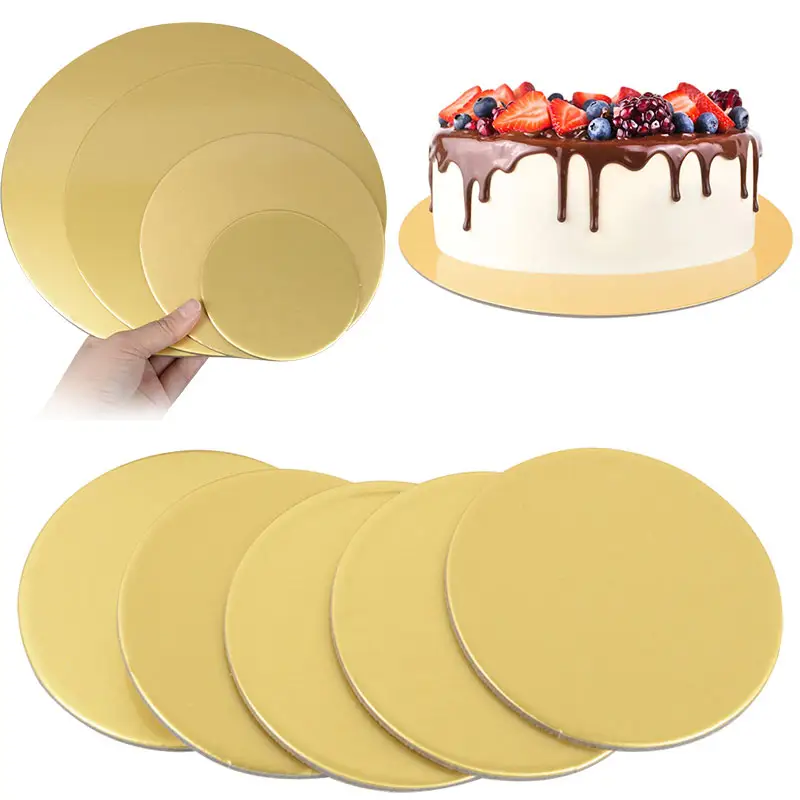 10/16/22/26cm Runde goldene Kuchen bretter Papierset Geburtstags torte Stand Hochzeits feier Cupcake Dessert Displays Tablett Dekorationen